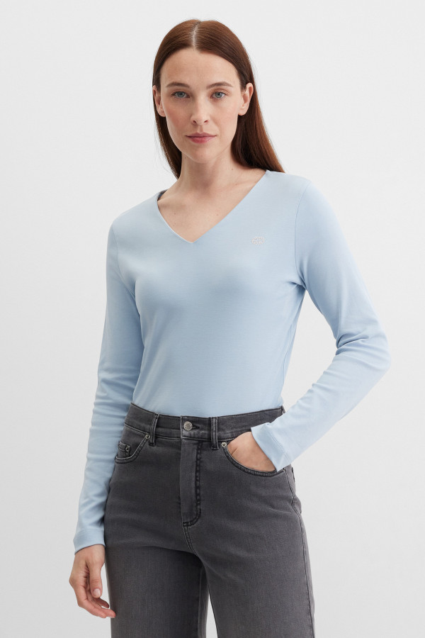 Лонгслив полуприлегающий из хлопка Pima Cotton