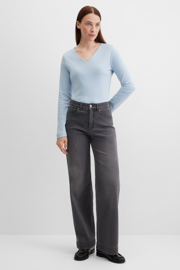 Лонгслив полуприлегающий из хлопка Pima Cotton