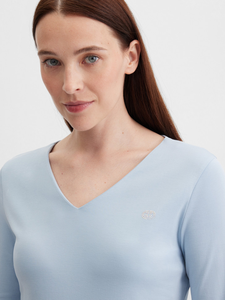 Лонгслив полуприлегающий из хлопка Pima Cotton
