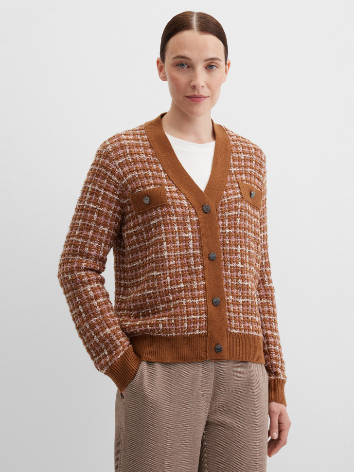 Кардиган с шерстью под твид