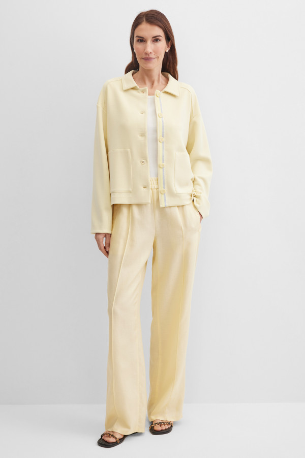 Брюки широкие со льном на резинке