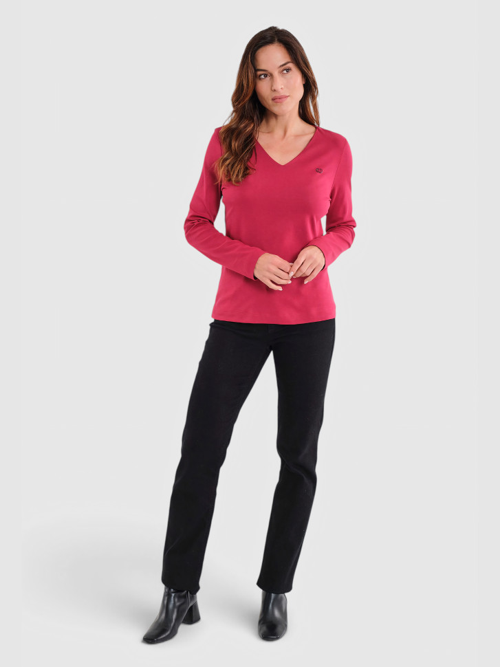 Лонгслив полуприлегающий из хлопка Pima Cotton