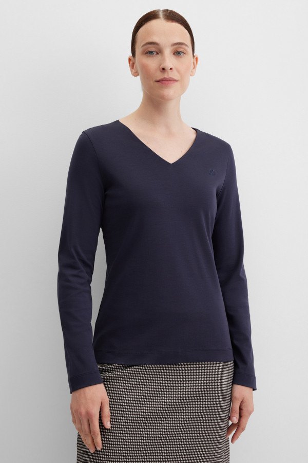 Лонгслив полуприлегающий из хлопка Pima Cotton