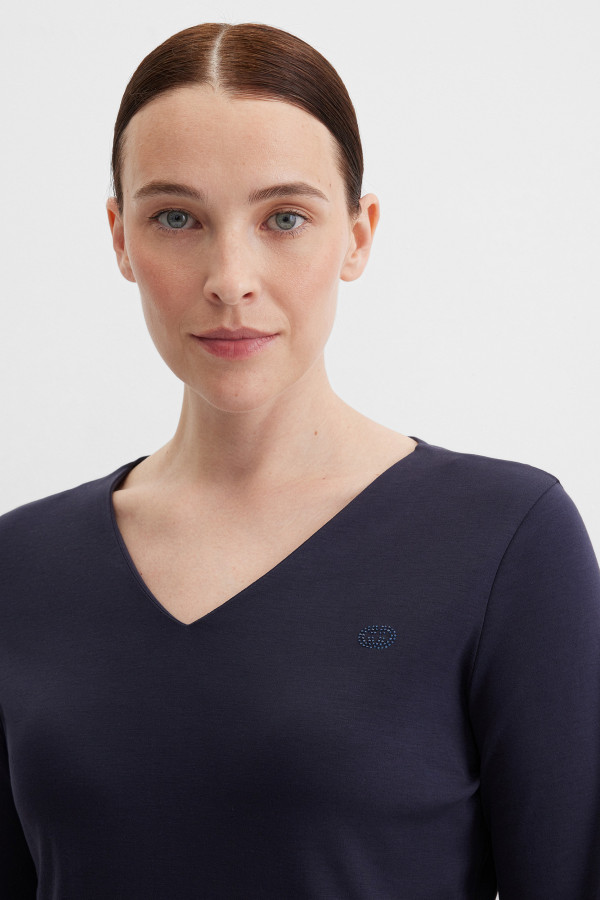 Лонгслив полуприлегающий из хлопка Pima Cotton