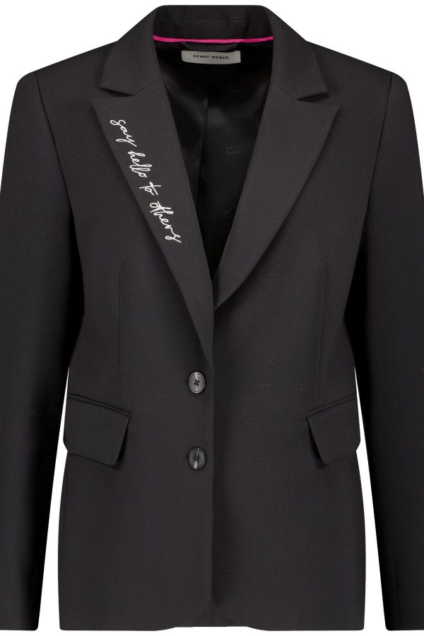 Жакет классический однобортный с вышивкой