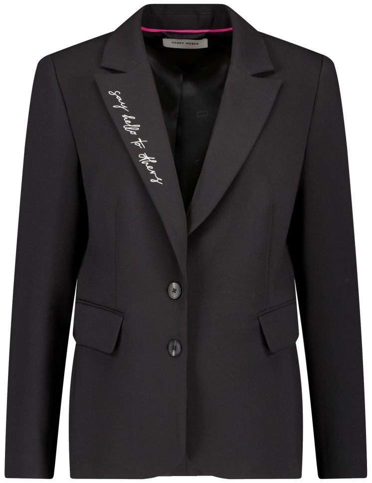 Жакет классический однобортный с вышивкой