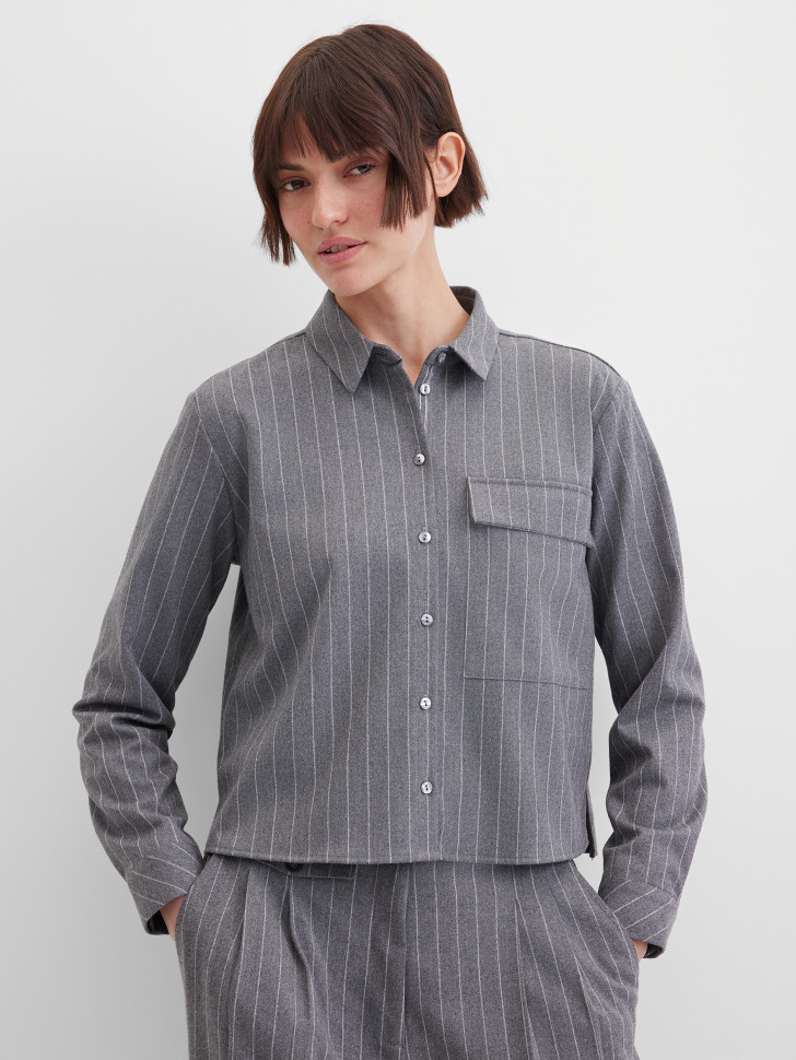 Рубашка укороченная в полоску