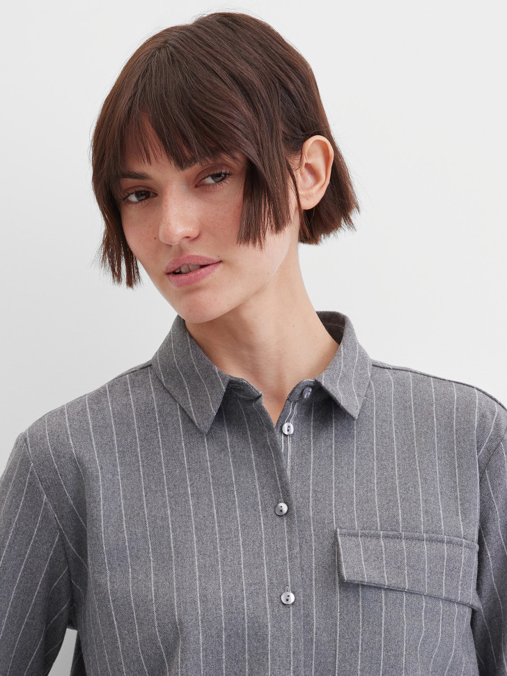 Рубашка укороченная в полоску