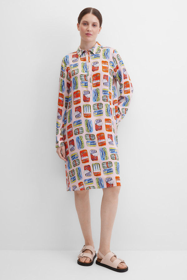 Платье-рубашка миди