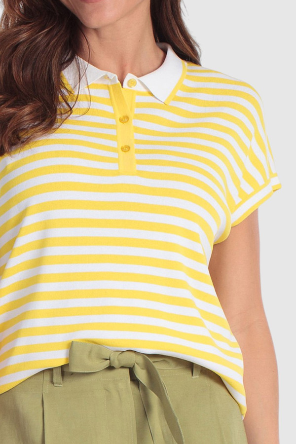 Поло с короткими рукавами в полоску