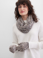 Перчатки трикотажные с леопардовым принтом