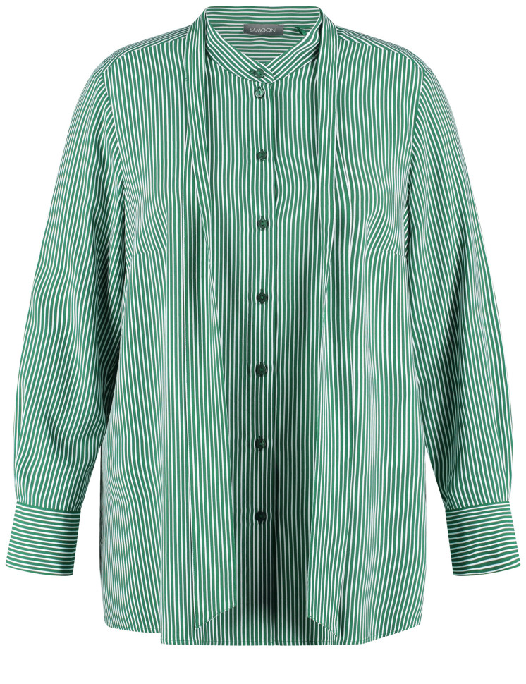 Блузка с бантом в полоску