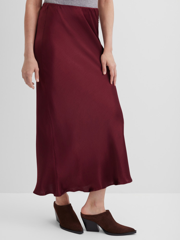 Юбка макси атласная