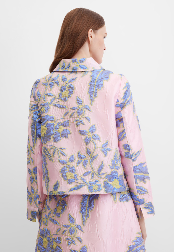 Жакет с рельефным цветочным рисунком