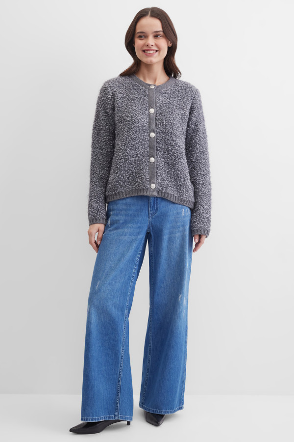 Кардиган с добавлением мохера и шерсти