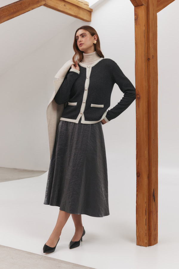 Юбка с эффектом металлик