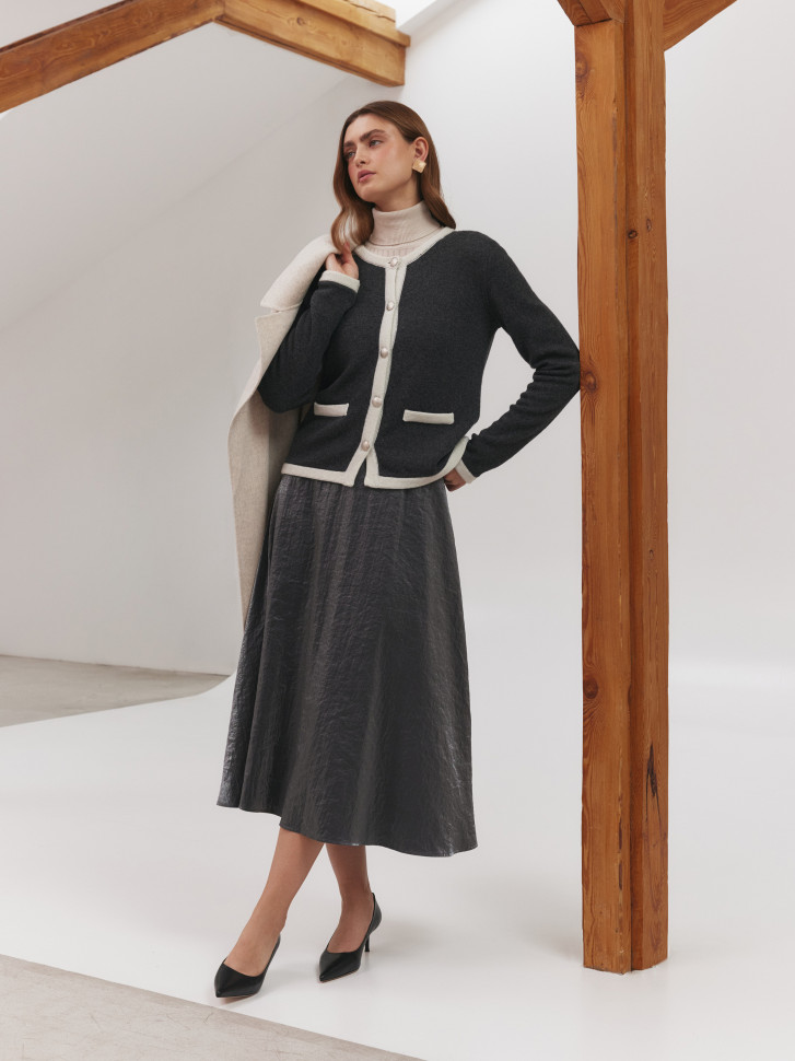 Юбка с эффектом металлик