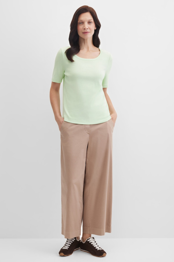 Брюки капри широкие укороченные хлопок