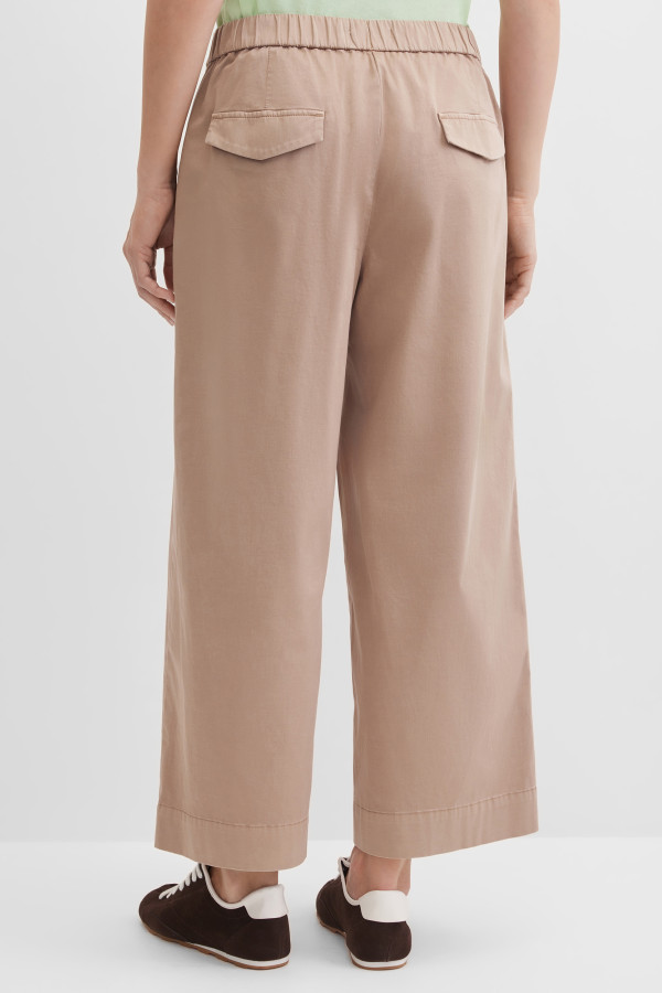 Брюки капри широкие укороченные хлопок