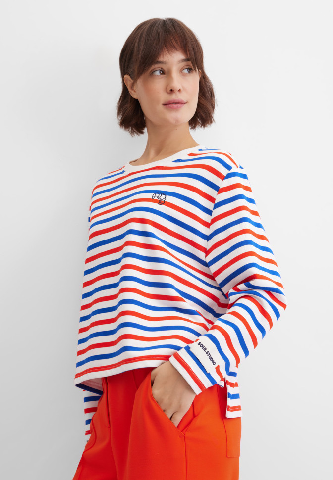 Свитшот свободный в полоску