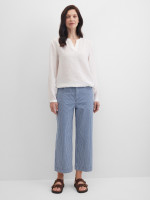 Джинсы широкие укороченные в полоску