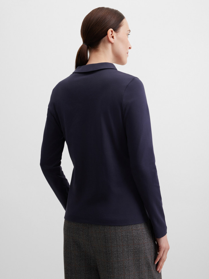 Поло-лонгслив полуприлегающее с длинным рукавом