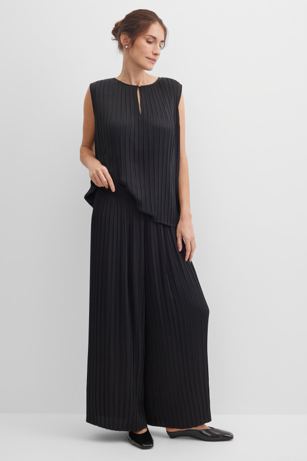 Брюки широкие укороченные плиссе