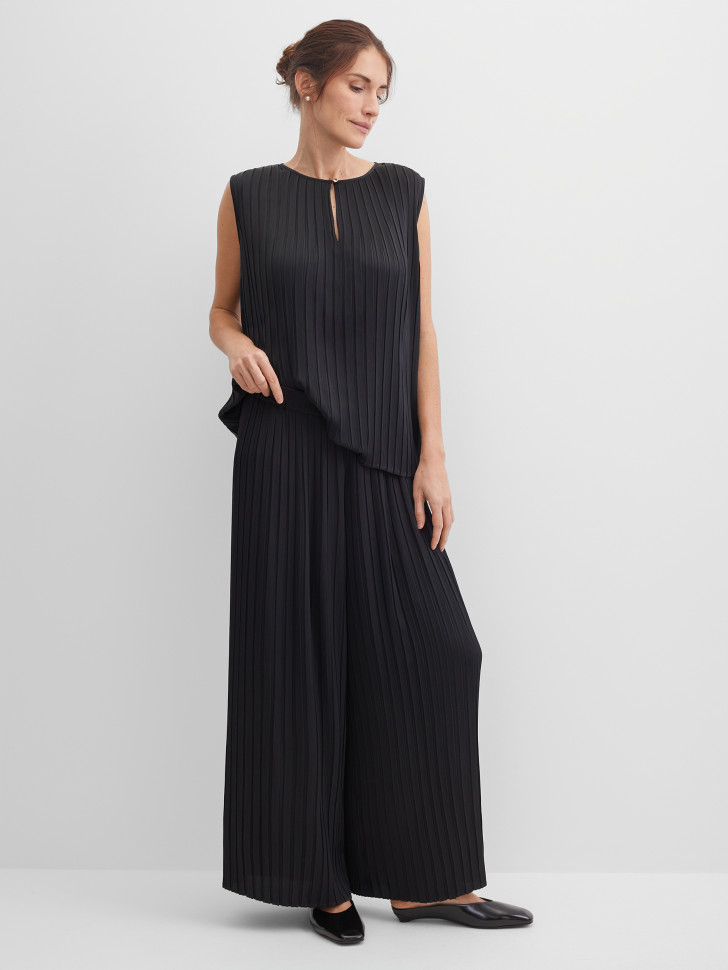 Брюки широкие укороченные плиссе