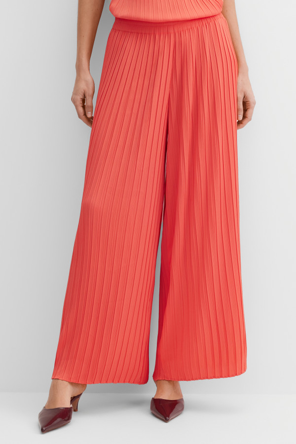 Брюки широкие укороченные плиссе