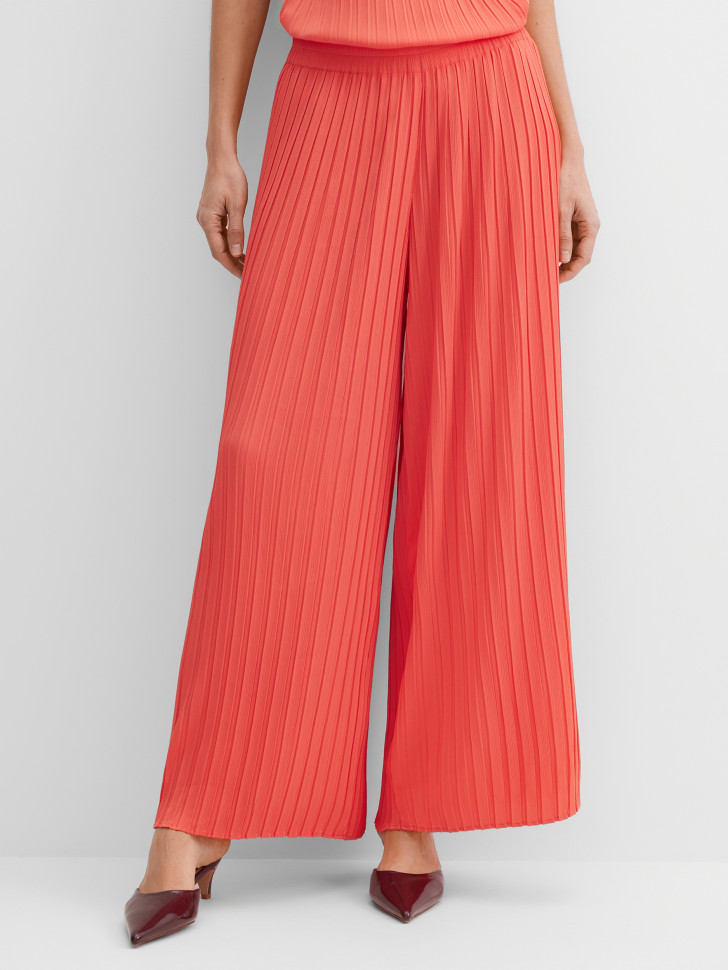 Брюки широкие укороченные плиссе