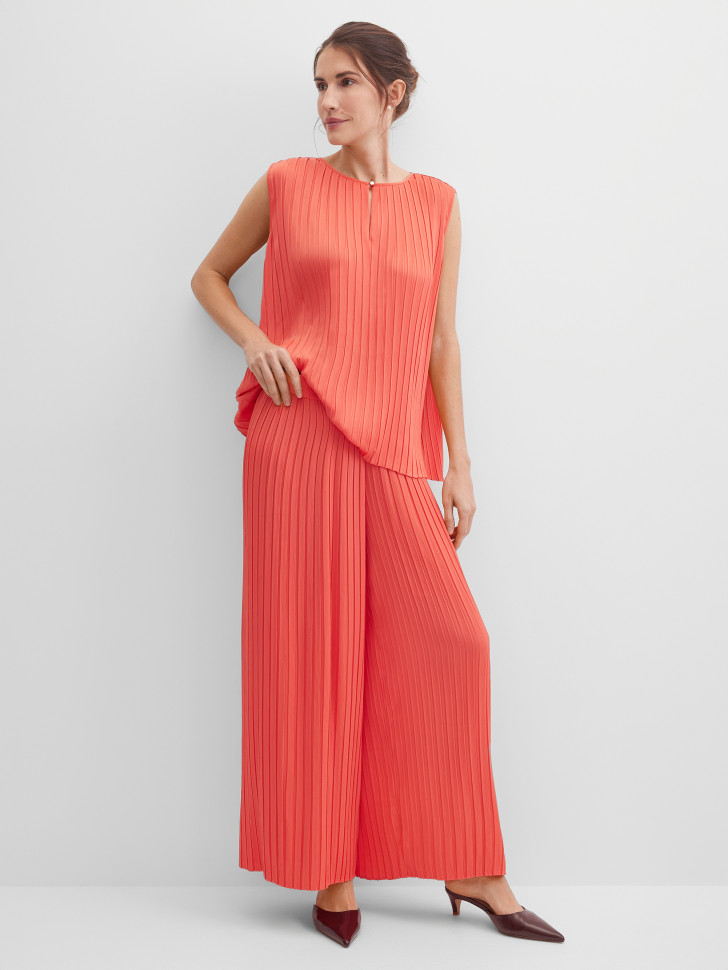 Брюки широкие укороченные плиссе