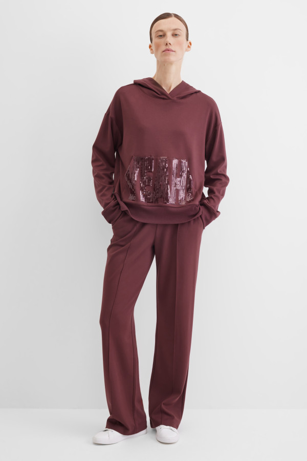 Брюки спорт-шик прямые на резинке