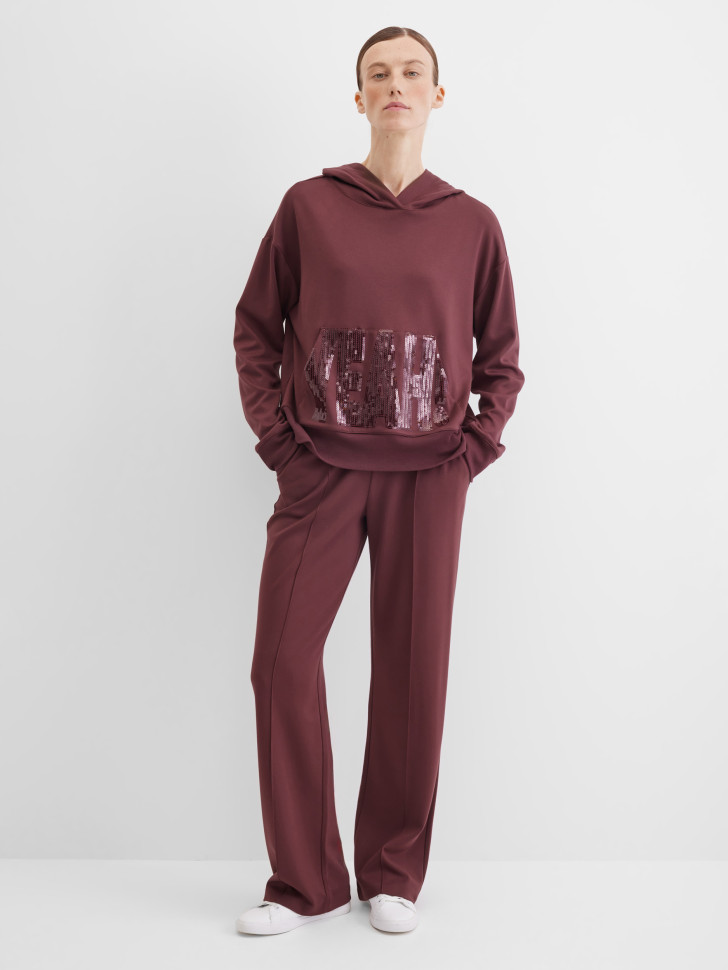 Брюки спорт-шик прямые на резинке