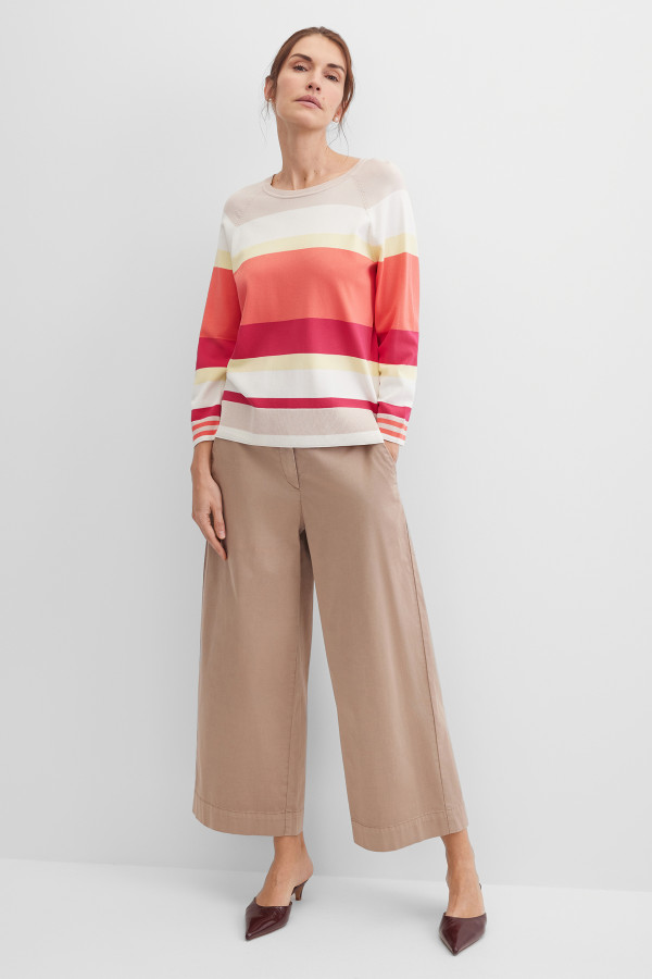 Джмепер с рукавом реглан 3/4 в полоску