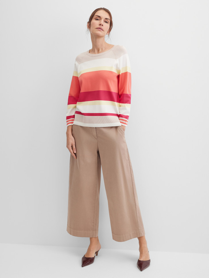 Джмепер с рукавом реглан 3/4 в полоску