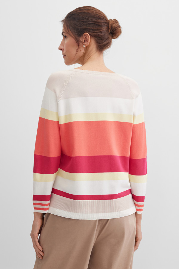 Джмепер с рукавом реглан 3/4 в полоску