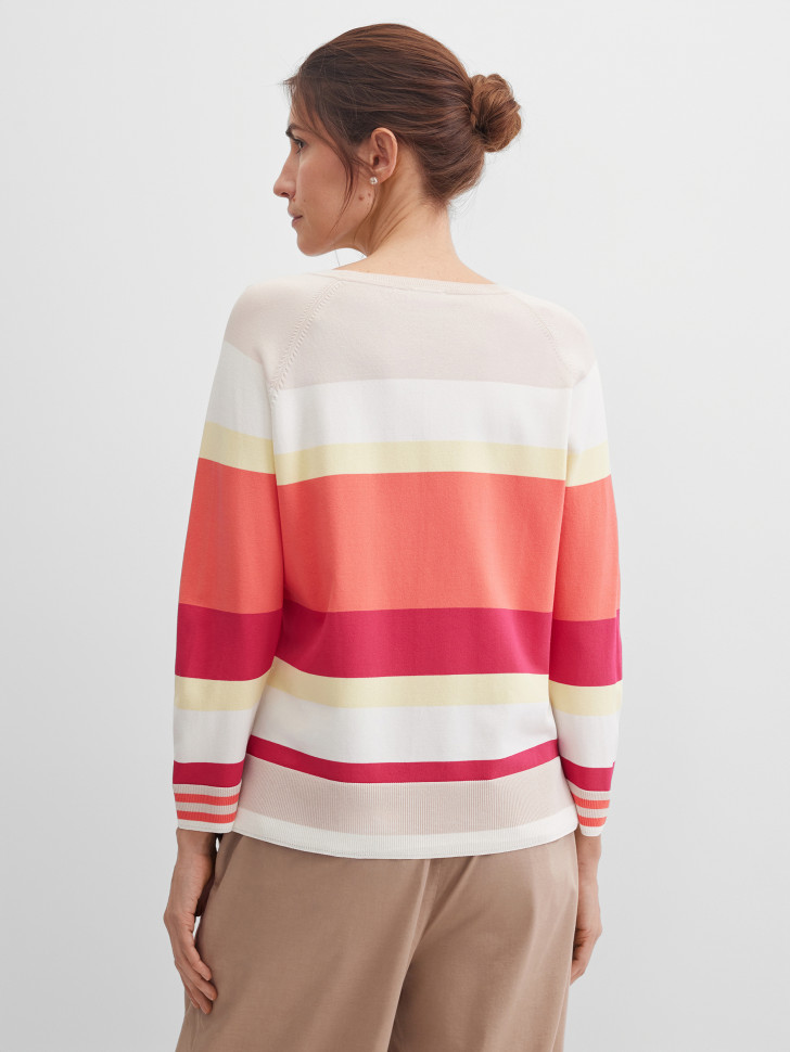 Джмепер с рукавом реглан 3/4 в полоску