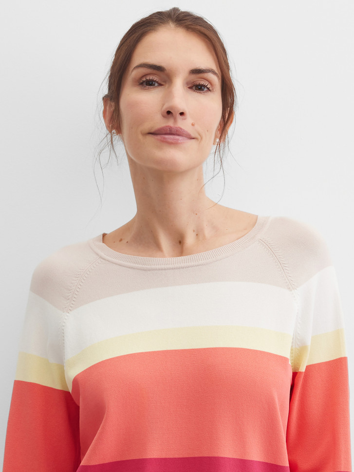 Джмепер с рукавом реглан 3/4 в полоску